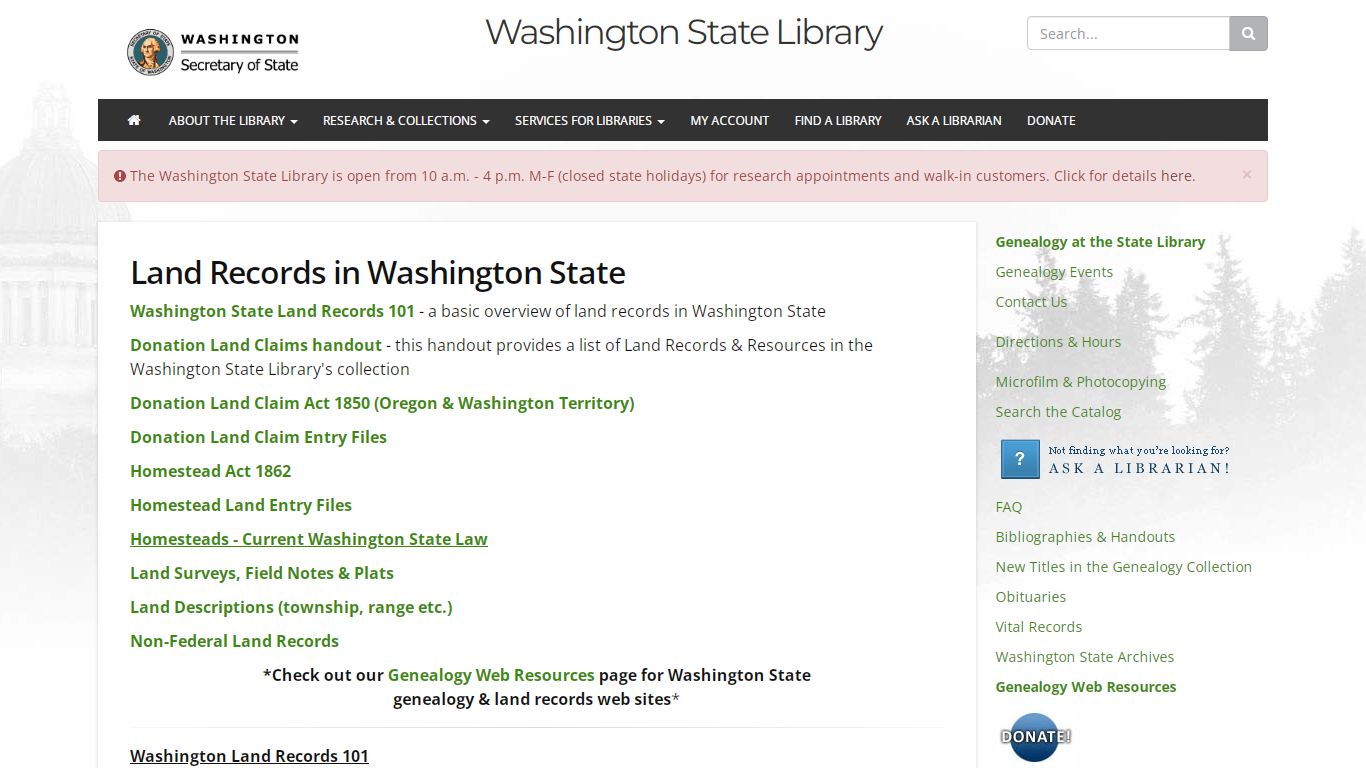 Land Records in Washington State - Washington State Library - WA ...